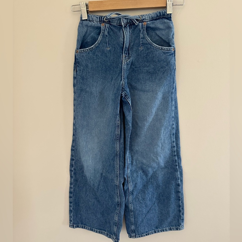 Zara Drawstring Waist Girl's Wide Leg Jeans